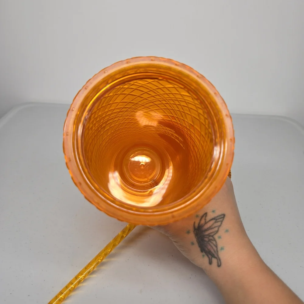 NEW Starbucks 2022 Summer Orange MANGO OMBRE Jeweled Venti Cold Cup Tumbler 24oz